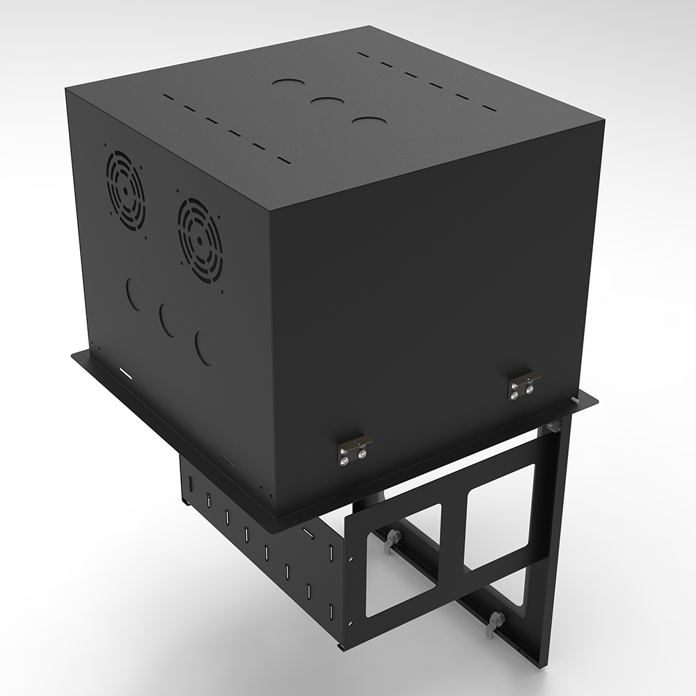 9U 天井埋込型 19 インチ ガラスドア ラック キャビネット | 省スペース IT エンクロージャ