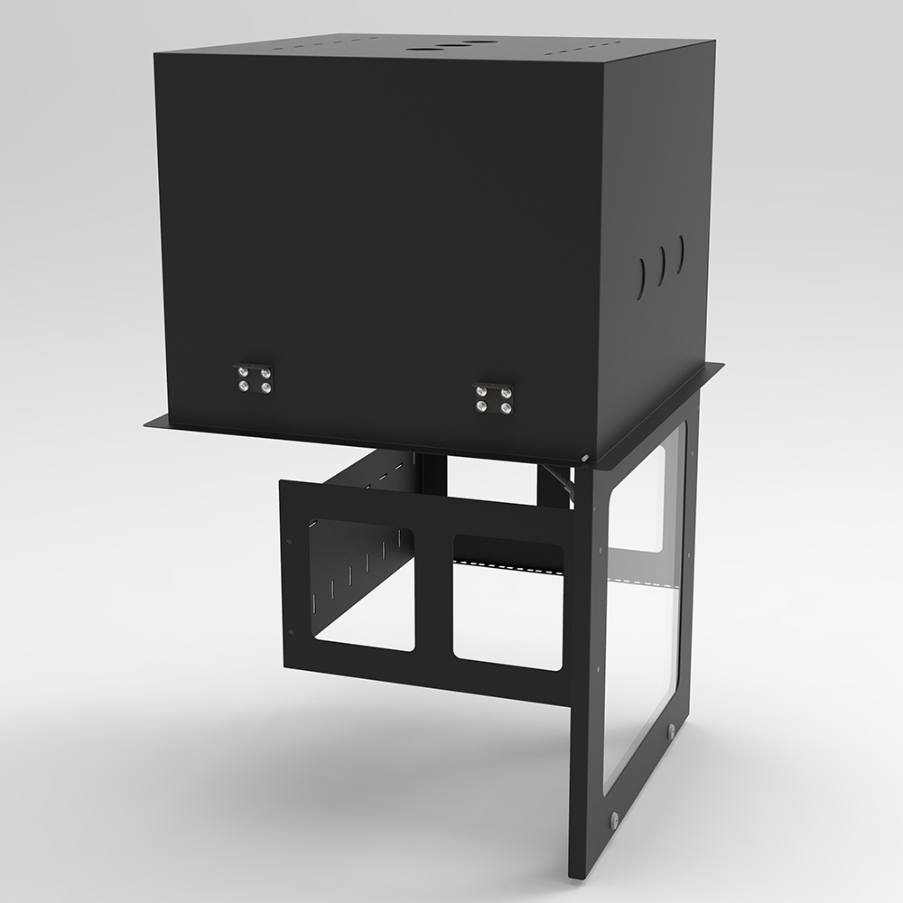 9U 天井埋込型 19 インチ ガラスドア ラック キャビネット | 省スペース IT エンクロージャ