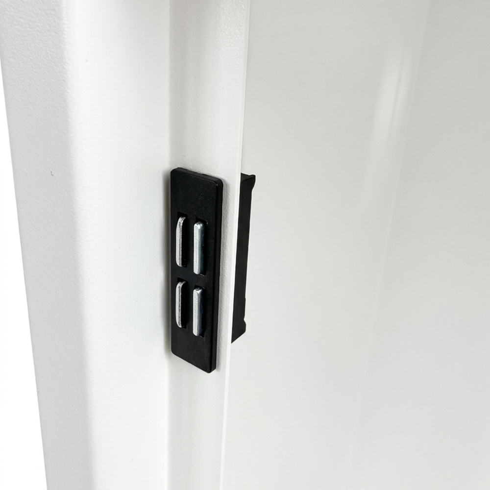 ガラス扉付き壁掛けスチール製収納キャビネット – マグネット開閉、380×210×382mm