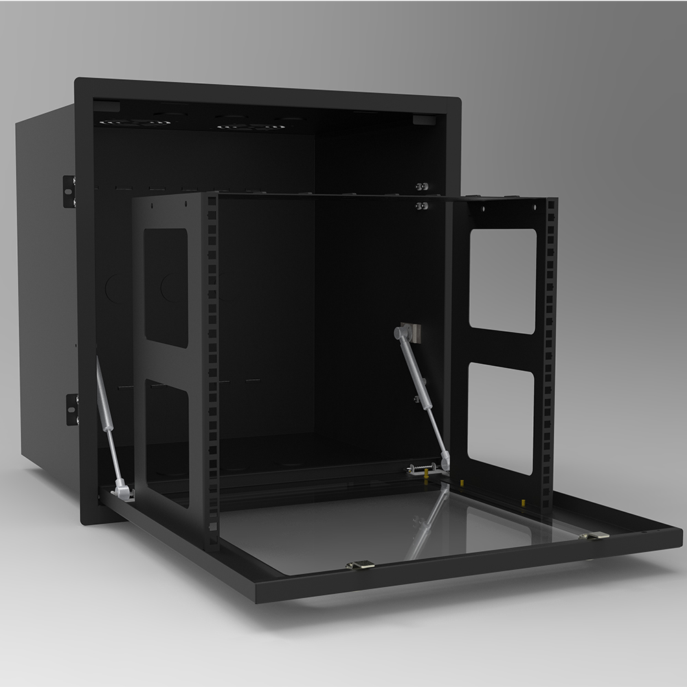 9U 天井埋込型 19 インチ ガラスドア ラック キャビネット | 省スペース IT エンクロージャ